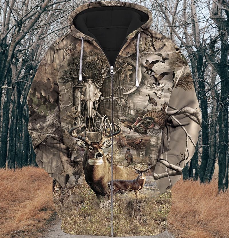 Deer Hunting Camo Zipper Hoodie 2 SO