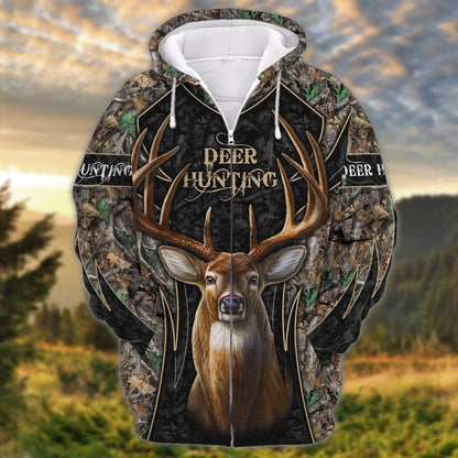 Deer Hunting Camo Style 3D Printed Hoodie T Shirt SO19