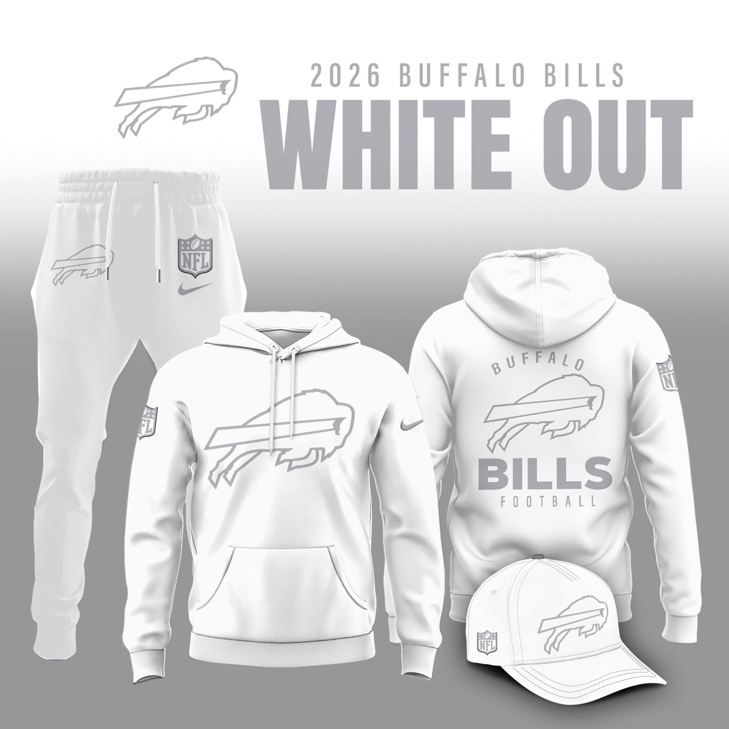 All Team NFL 2025 White Out Limited Edition Combo Hoodie | FQ45