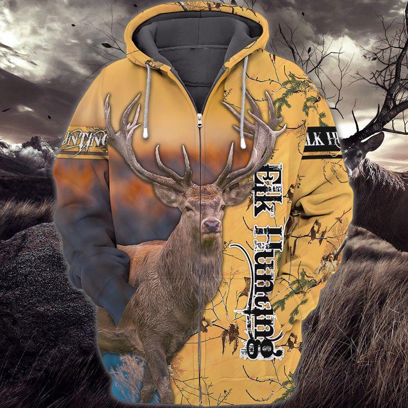 Hunting Elk Shirt 3D All Over Printed Clothes