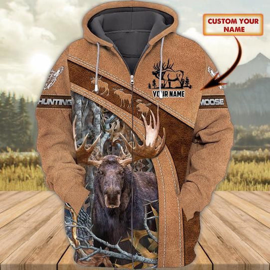 Personalized Name Moose Hunting 3D All Over Printed Unisex Shirt