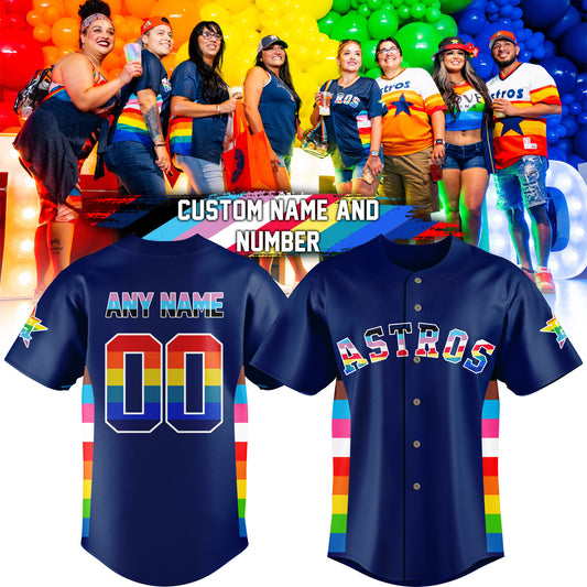 Special Pride Night Houston Astros Custom Name Jersey Ver1