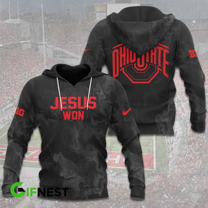 Limited Edition JESUS WON - OHIO STATE Football Black Hoodie 2024