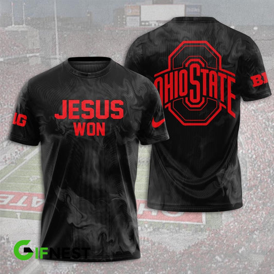 Limited Edition JESUS WON Black OHIO STATE T-Shirt 2024