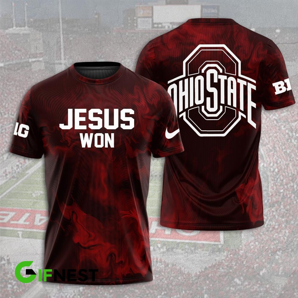 Limited Edition JESUS WON Red OHIO STATE T-Shirt 2024