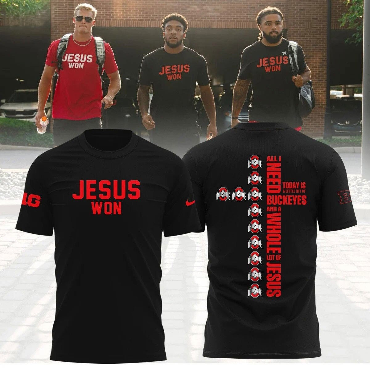 Limited Edition JESUS WON Black OHIO STATE T-Shirt 2024