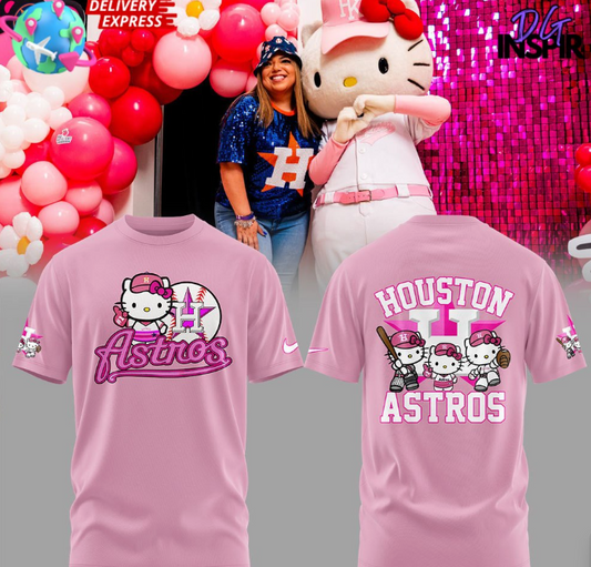 Limited Edition Houston Astros x Hello Kitty Tshirt