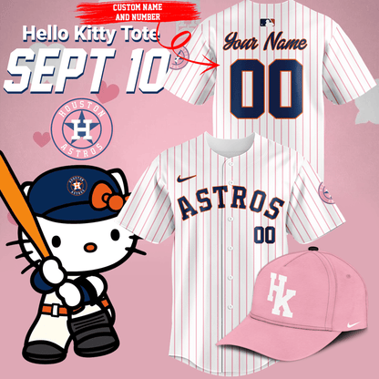 Limited Edition Houston Astros x Hello Kitty Night September 10th Jersey