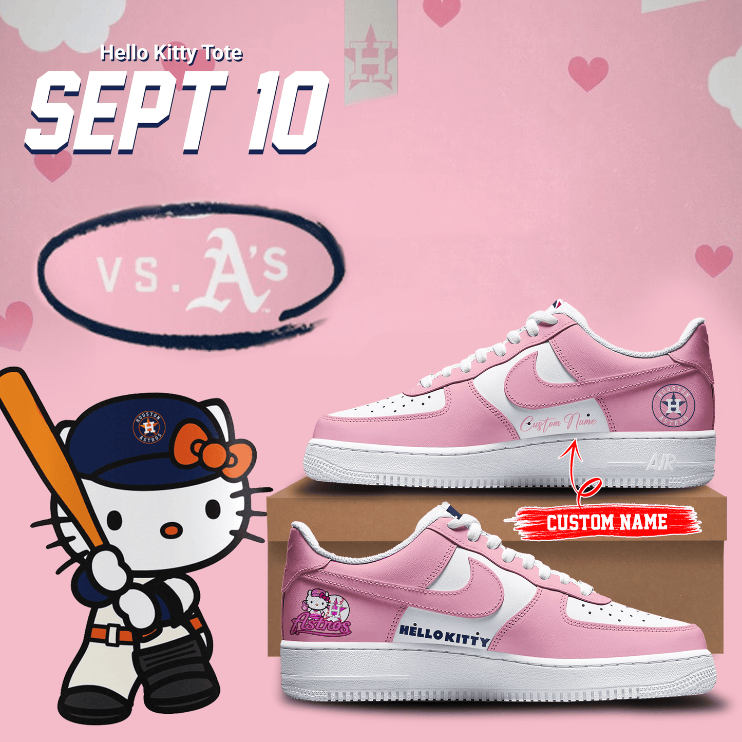 Houston Astros x Hello Kitty Sneakers 2024 Ver1