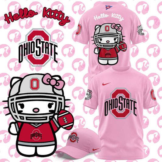 Limited Edition Ohio State Football x Hello Kitty Tshirt 2024