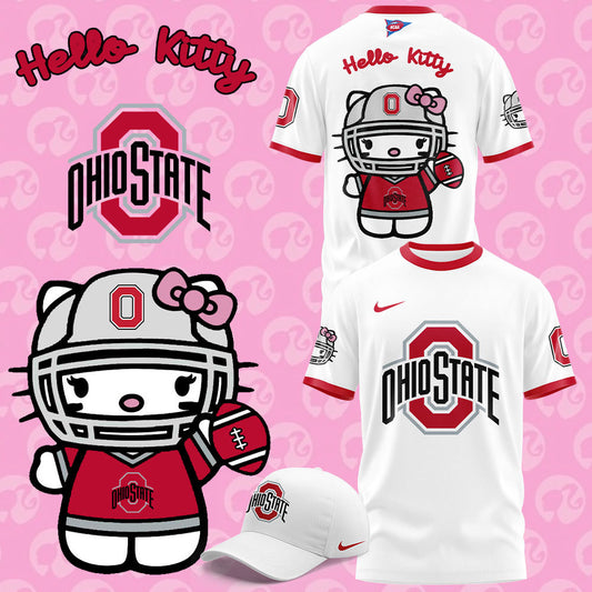 Limited Edition Ohio State Football x Hello Kitty Tshirt 2024