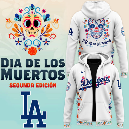 Unisex’s Los Angeles Dodgers 2024 Dia De Los Muertos Premium Limited Pullover Zip Hoodie