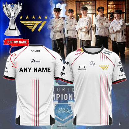 T1 Limited Edition V5 World Champions Worlds Tee, SKT T1 Tee Worlds championshis