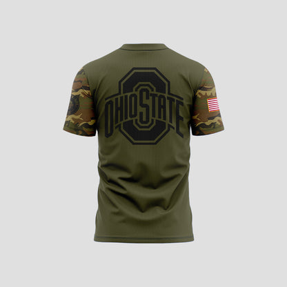 Ohio State Buckeyes Camo 2024 Salute to Service Club Fleece Pullove TShirt