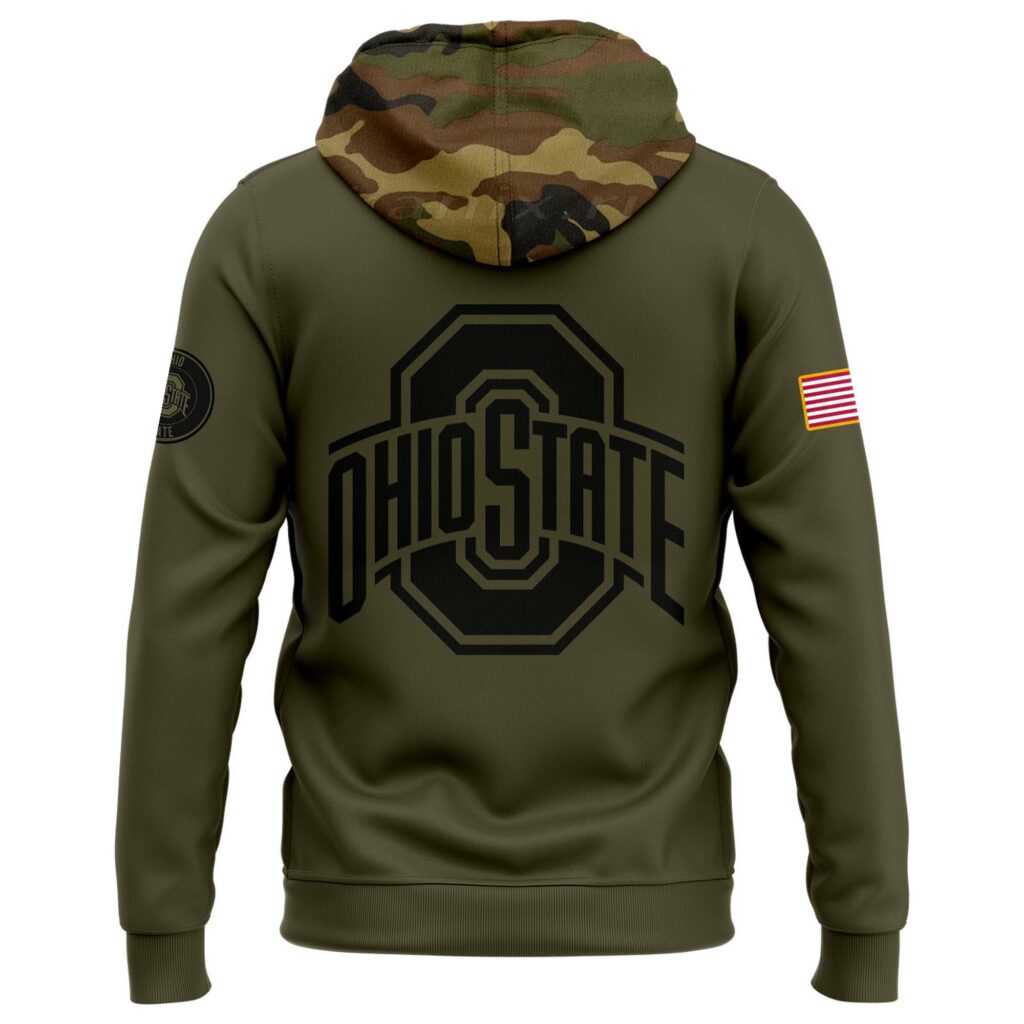 Ohio State Buckeyes Camo 2024 Salute to Service Club Fleece Pullover Hoodie