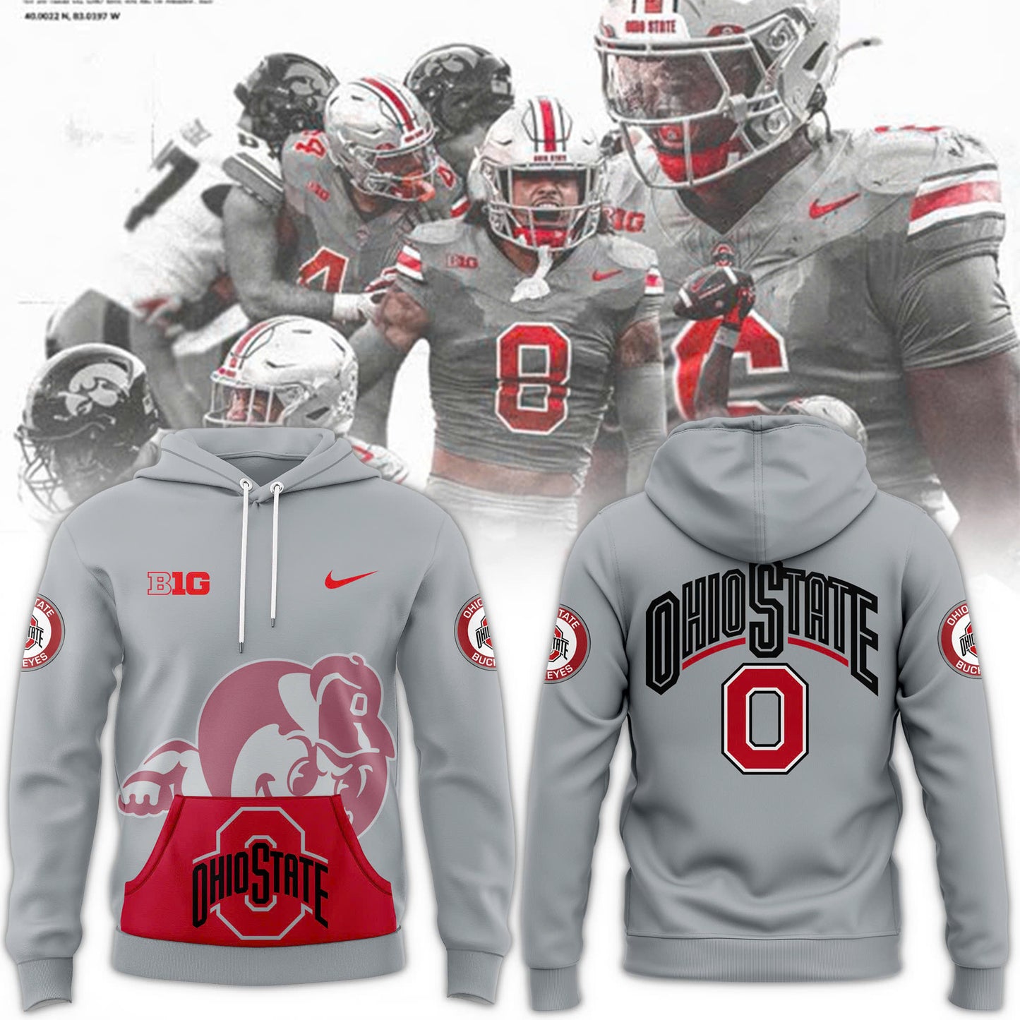 Ohio State Buckeyes Gray Game Hoodie