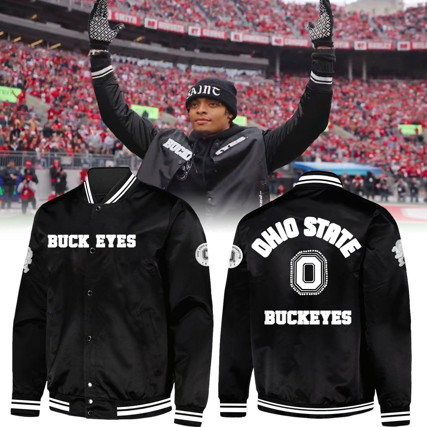 Limited Edition Justin Fields Ohio State Football Bomber Jacket