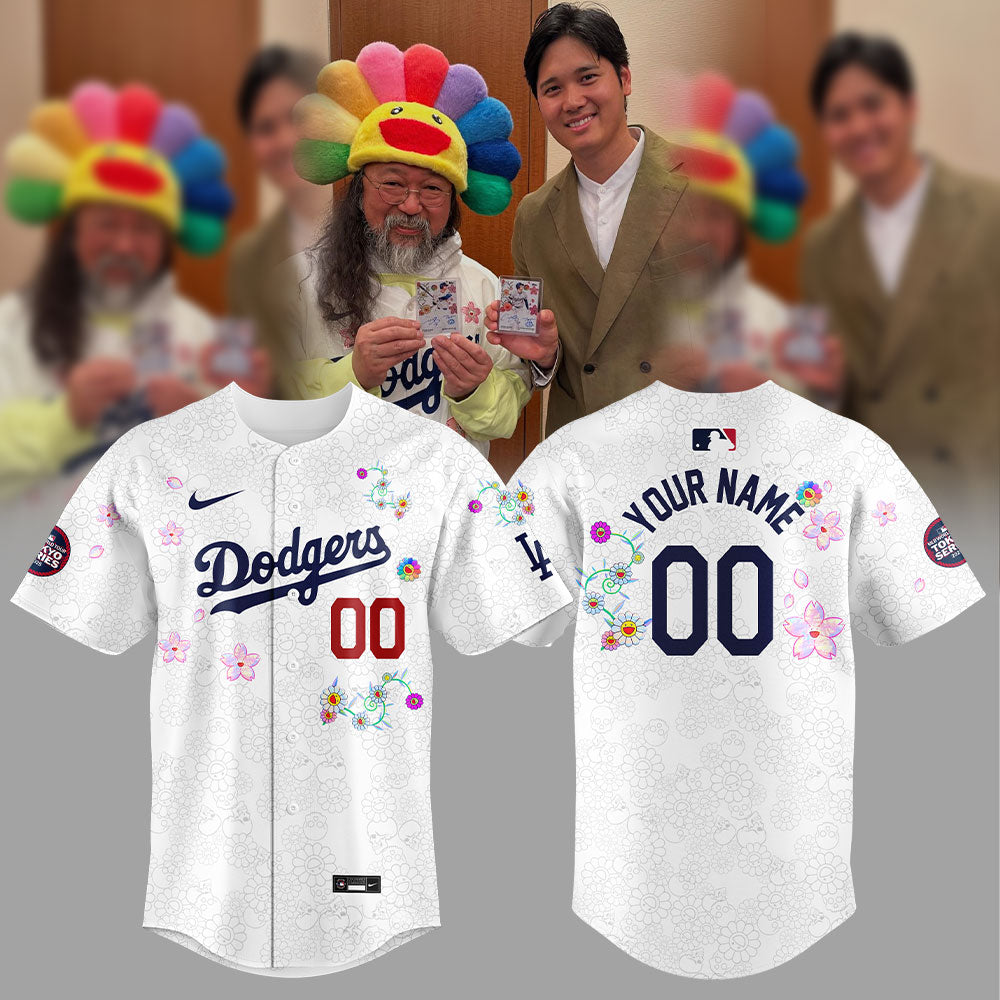 Dodgers Shohei Ohtani x Takashi Murakami Tokyo Series Collection Custom Name, Number For Fans Jersey