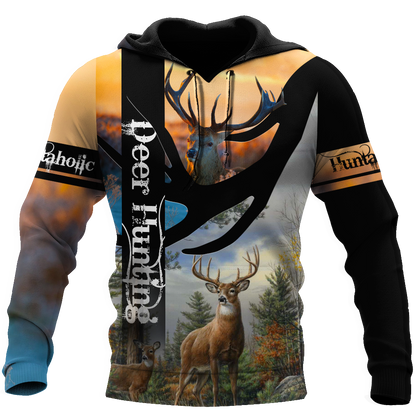 Huntaholic 4 Deer Hunting 3D All Over Printed Shirts Gift For Hunter