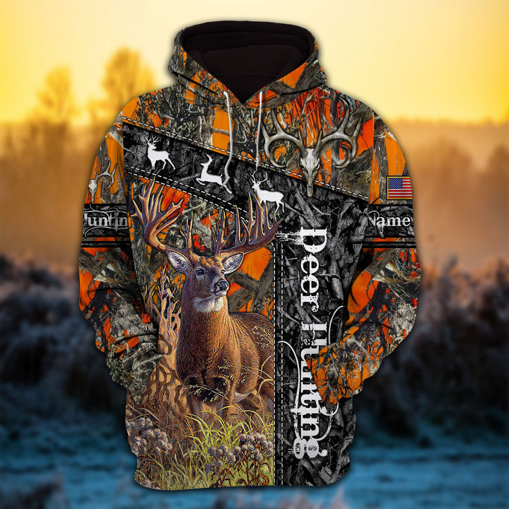 Custom Name Deer Hunting 3D All Over Printed Clothes