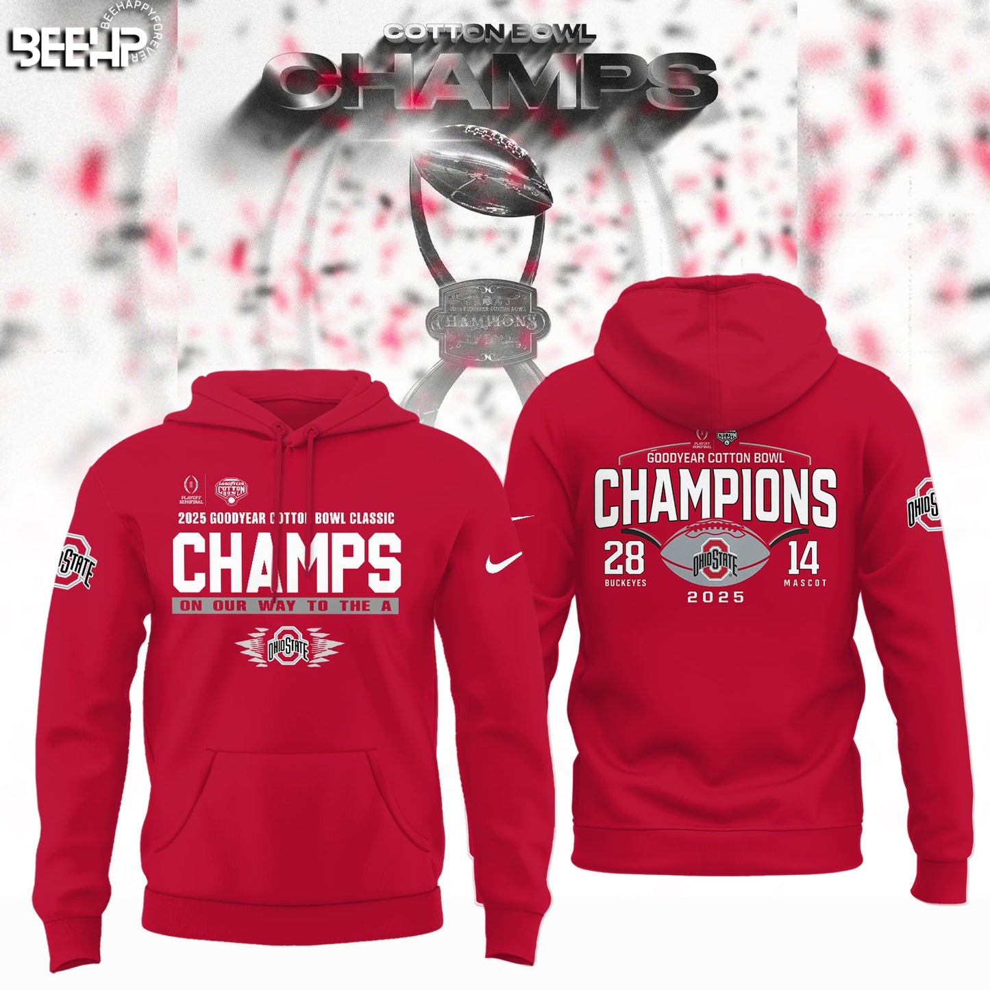 Ohio State Buckeyes College Football Playoff 2025 Cotton Bowl Champions Hoodie