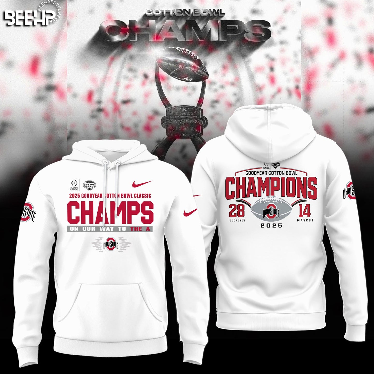 Ohio State Buckeyes College Football Playoff 2025 Cotton Bowl Champions Hoodie