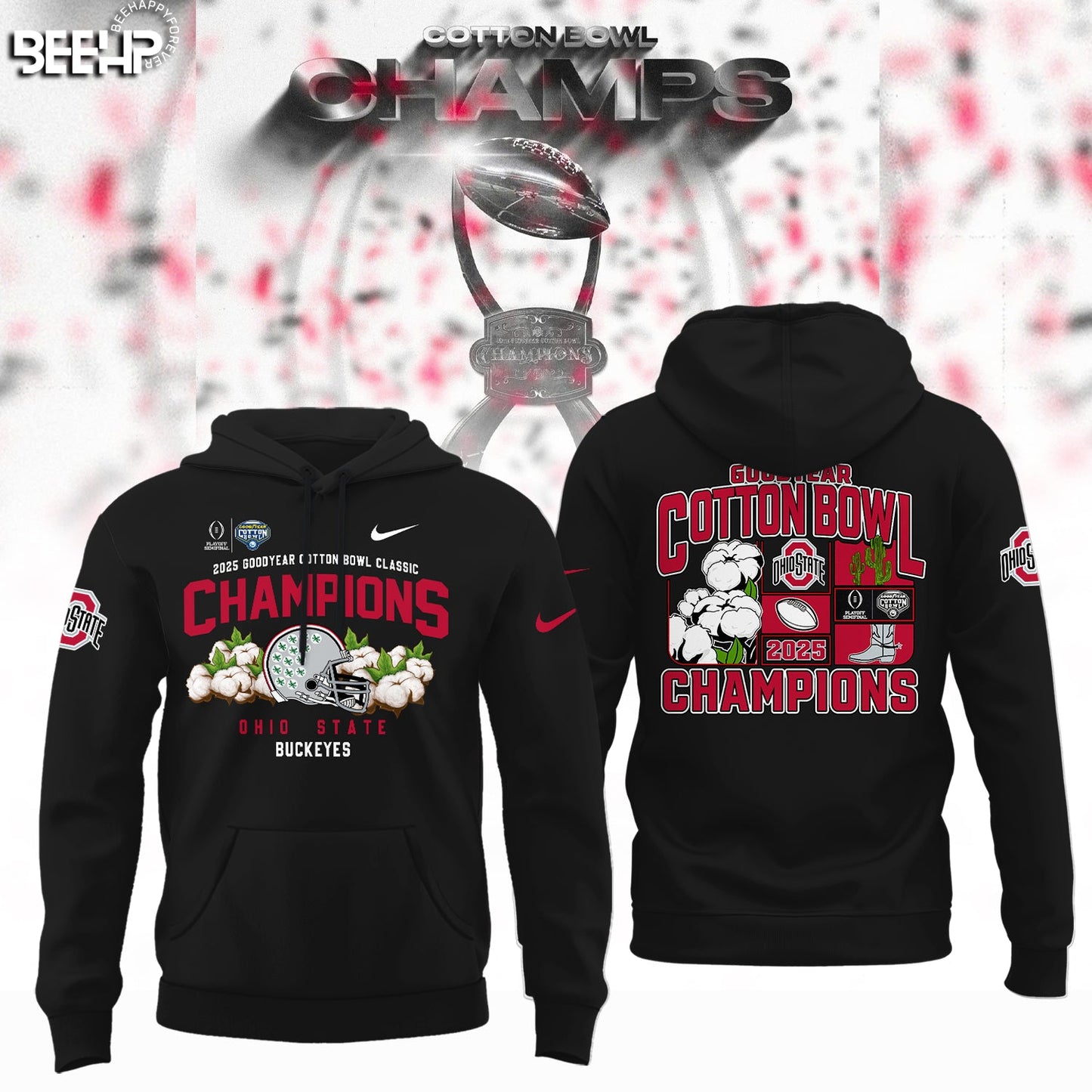 Ohio State Buckeyes College Football Playoff 2025 Cotton Bowl Champions Hoodie