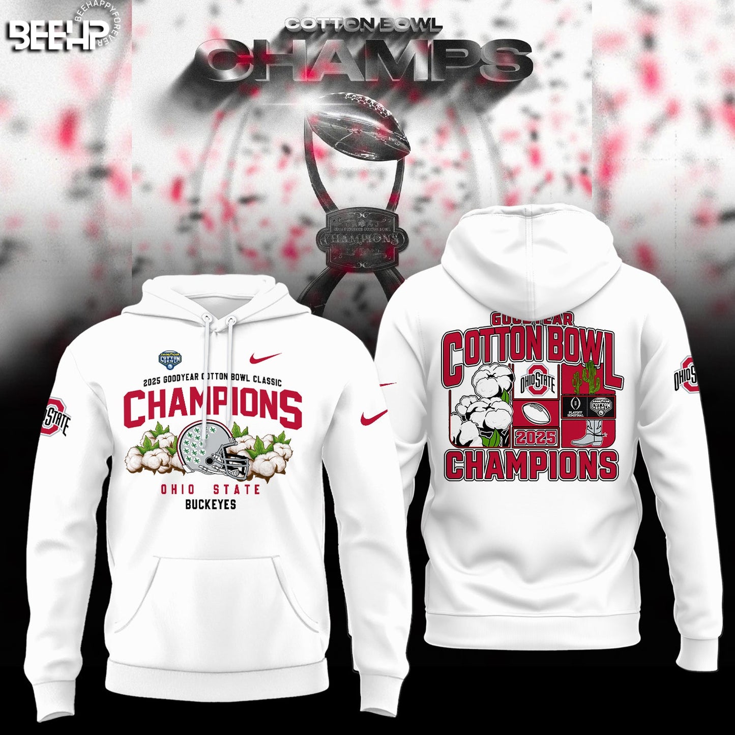 Ohio State Buckeyes College Football Playoff 2025 Cotton Bowl Champions Hoodie