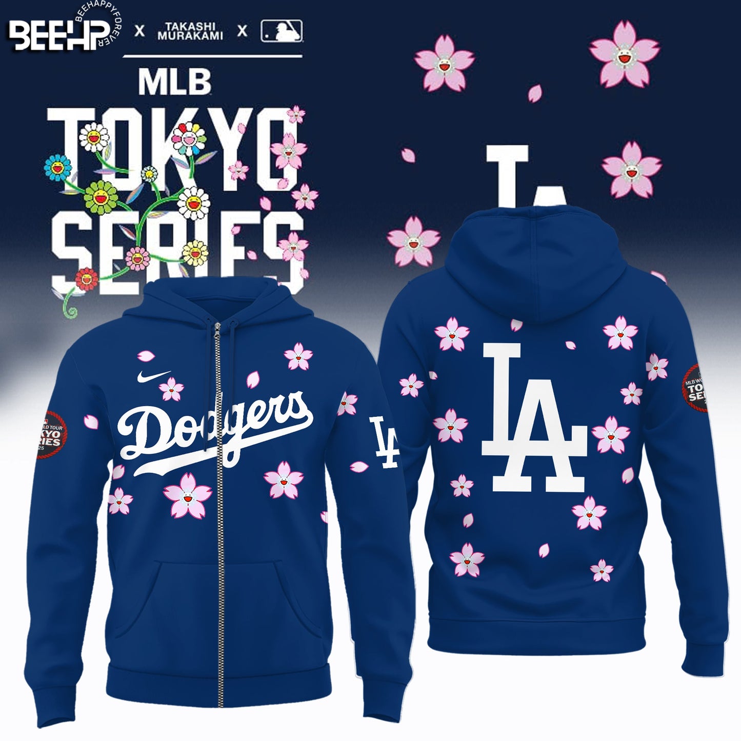 Los Angeles Dodgers Takashi Murakami x MLB World Tour Tokyo Series 2025 Zip Hoodie