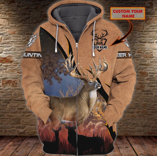 Custom Name Hunting Deer Shirt 3D All Over Printed Clothes