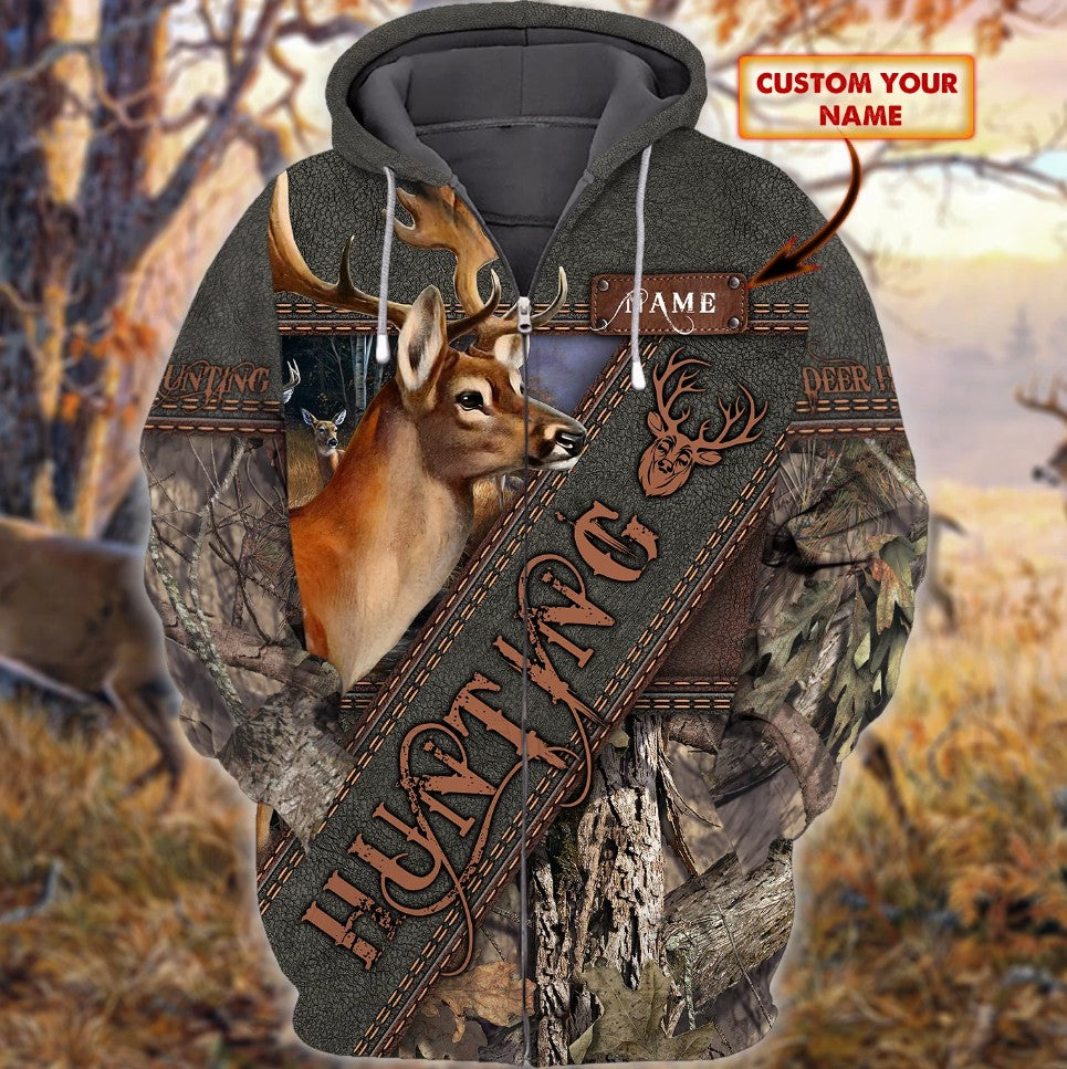 Custom Name Hunting Deer Shirt 3D All Over Printed Clothes