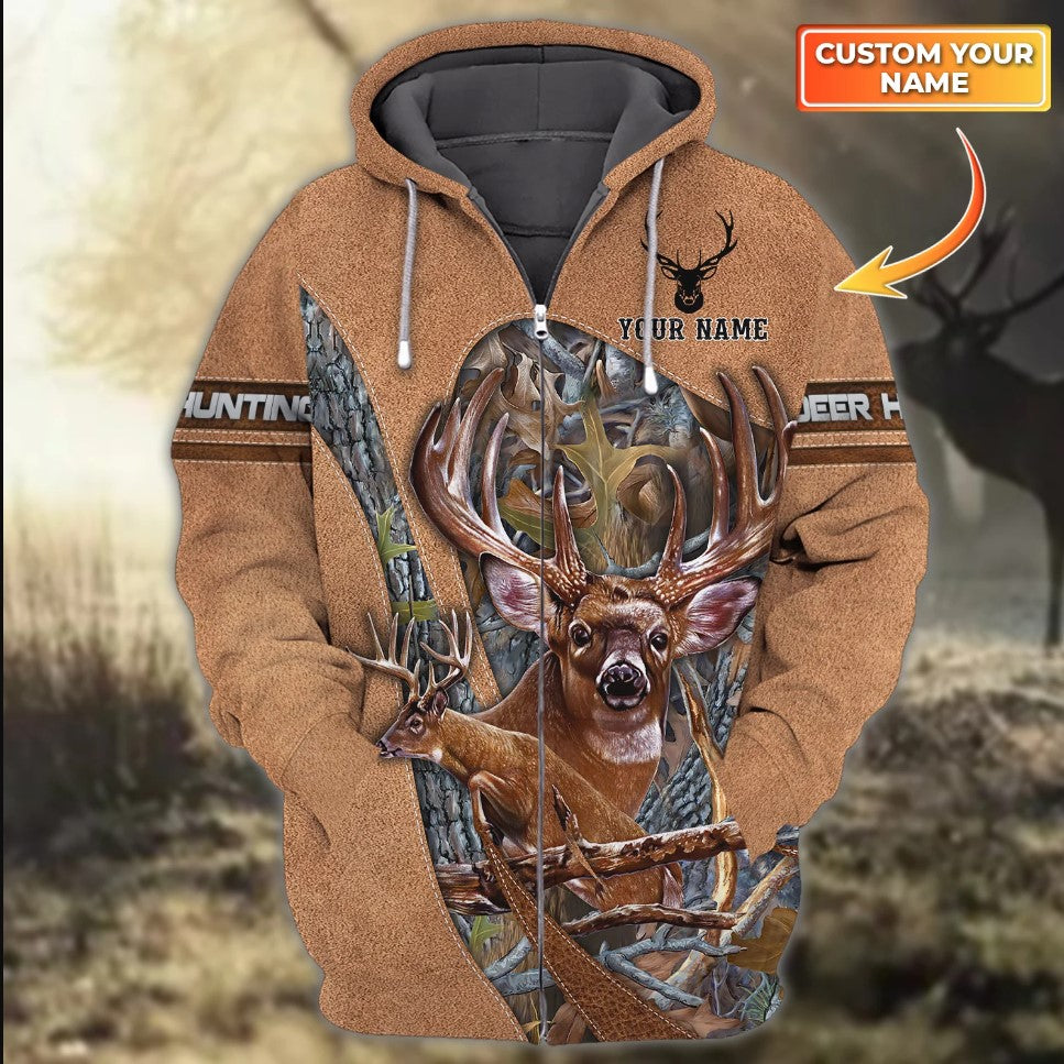 Custom Name Hunting Deer Art  3D All Over Printed Clothes