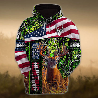 Personalized Eternity A Friend From The Past New Flag Deer Hunting Zipper Hoodies