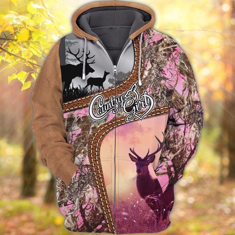 Hunting Country Girl Style Shirt 3D All Over Printed Clothes