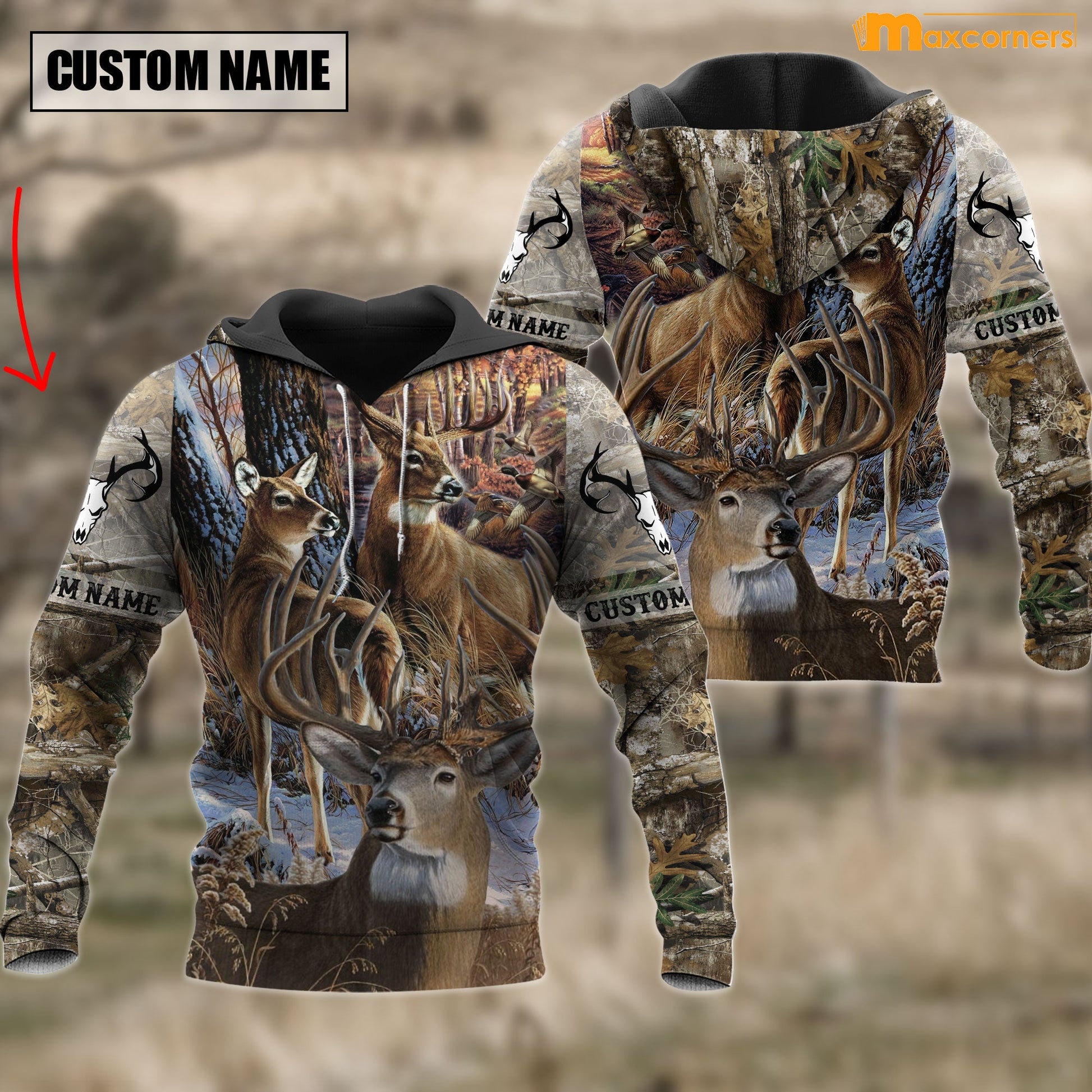 Custom Name Hunting Deer Autunm Style Shirt 3D All Over Printed Clothes