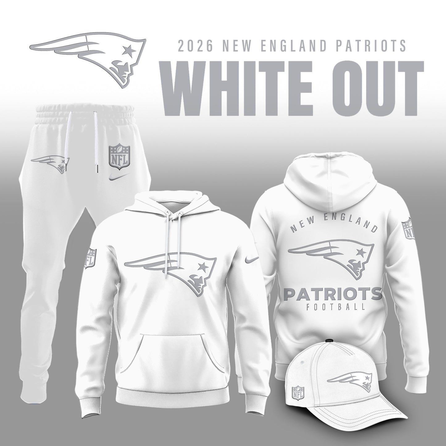 All Team NFL 2025 White Out Limited Edition Combo Hoodie | FQ45