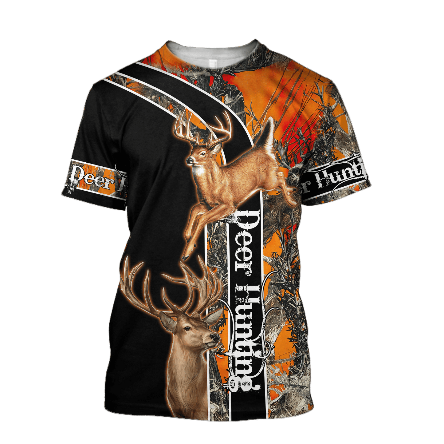 Orange Deer Hunting Hoodie 3D Custom All Over Printed Shirts Gift For Hunter