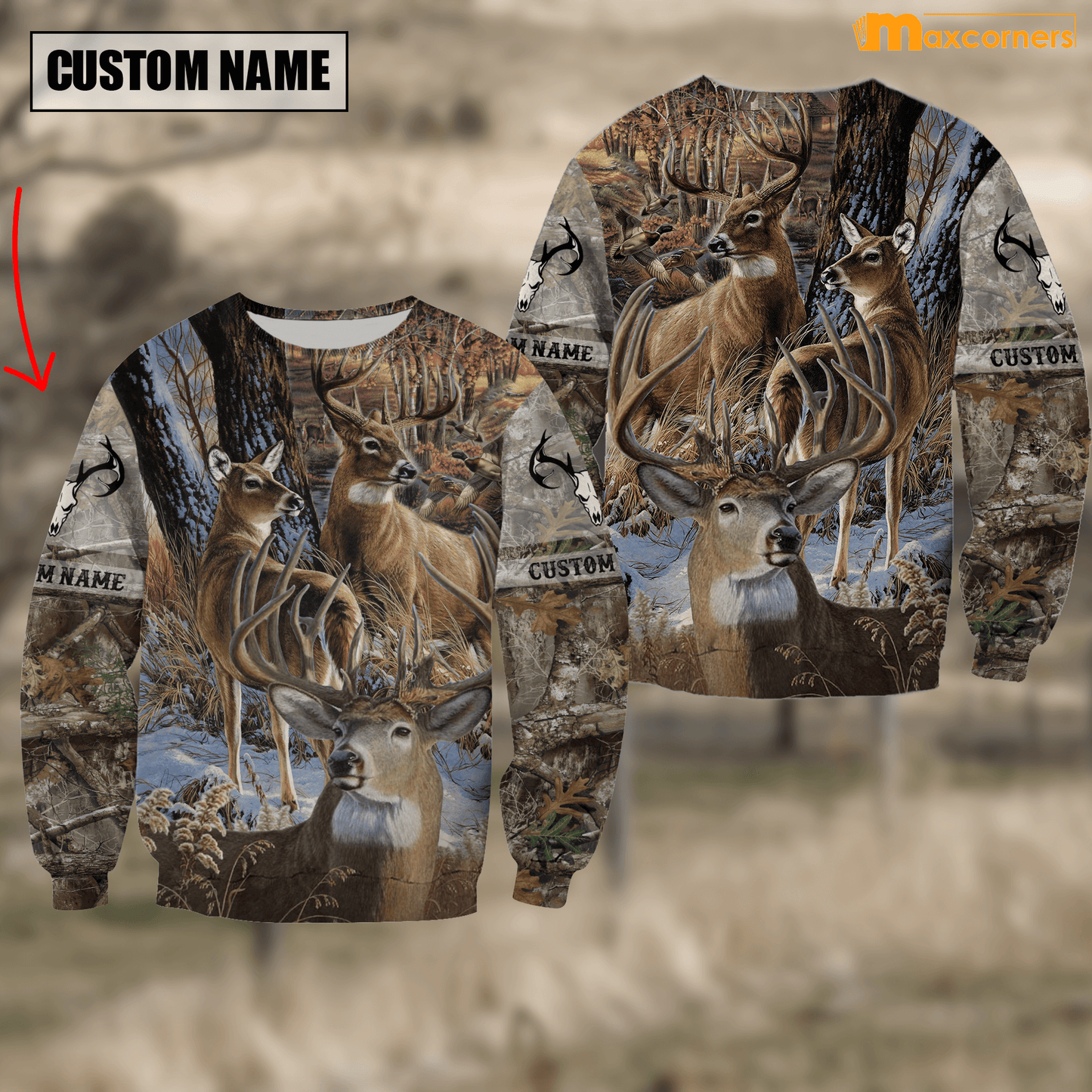 Custom Name Hunting Deer Autunm Style Shirt 3D All Over Printed Clothes