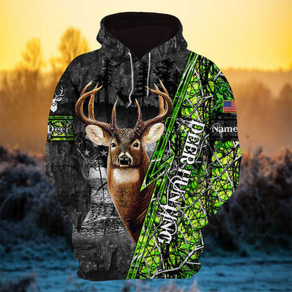 Personalized Best American Flag Deer Hunting Hoodie