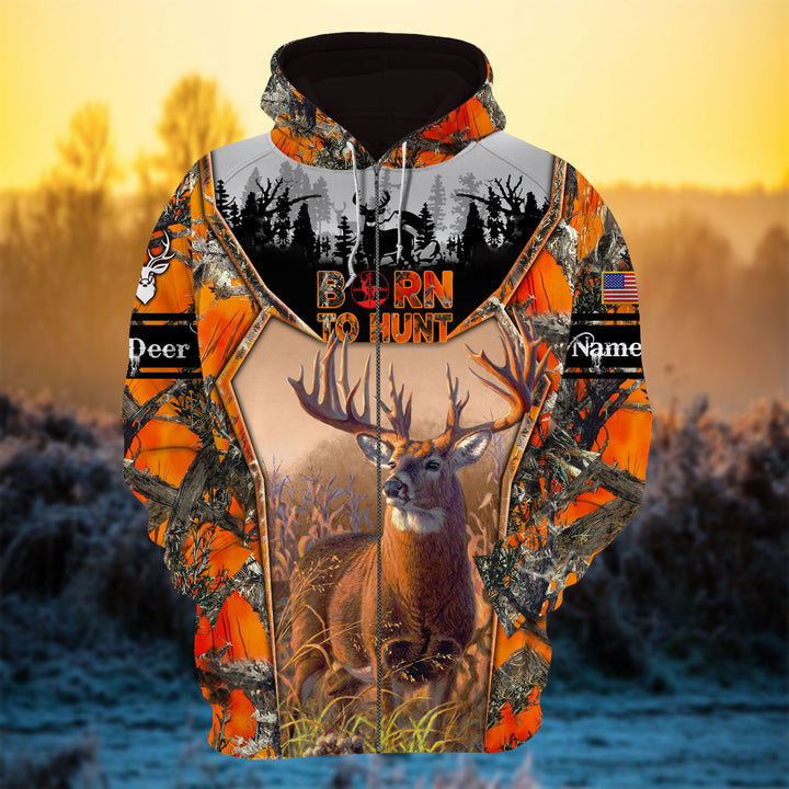 Custom Name Art Day Deer Hunting 3D All Over Printed Clothes