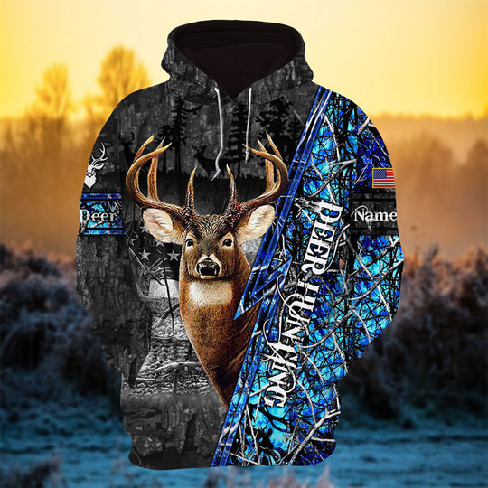 Personalized Best American Flag Deer Hunting Hoodie