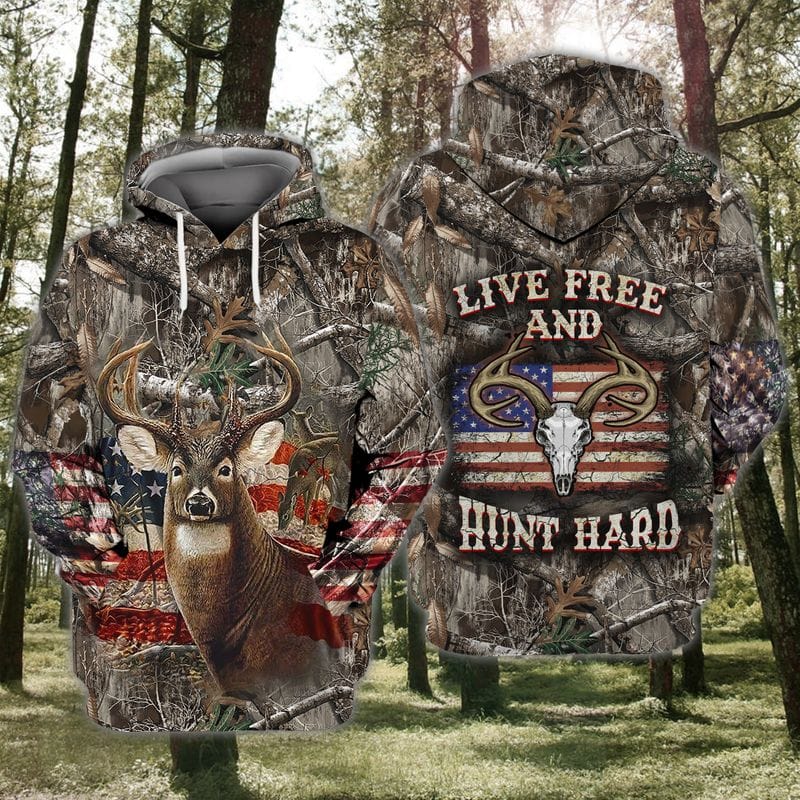 USA Flag Deer Hunting All Over Printed 3D Shirts