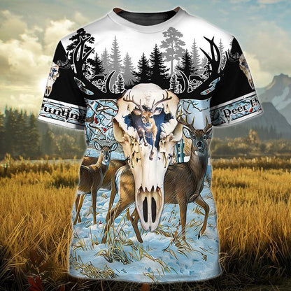 Deer Skull Hunting All Over Printed 3D Shirts