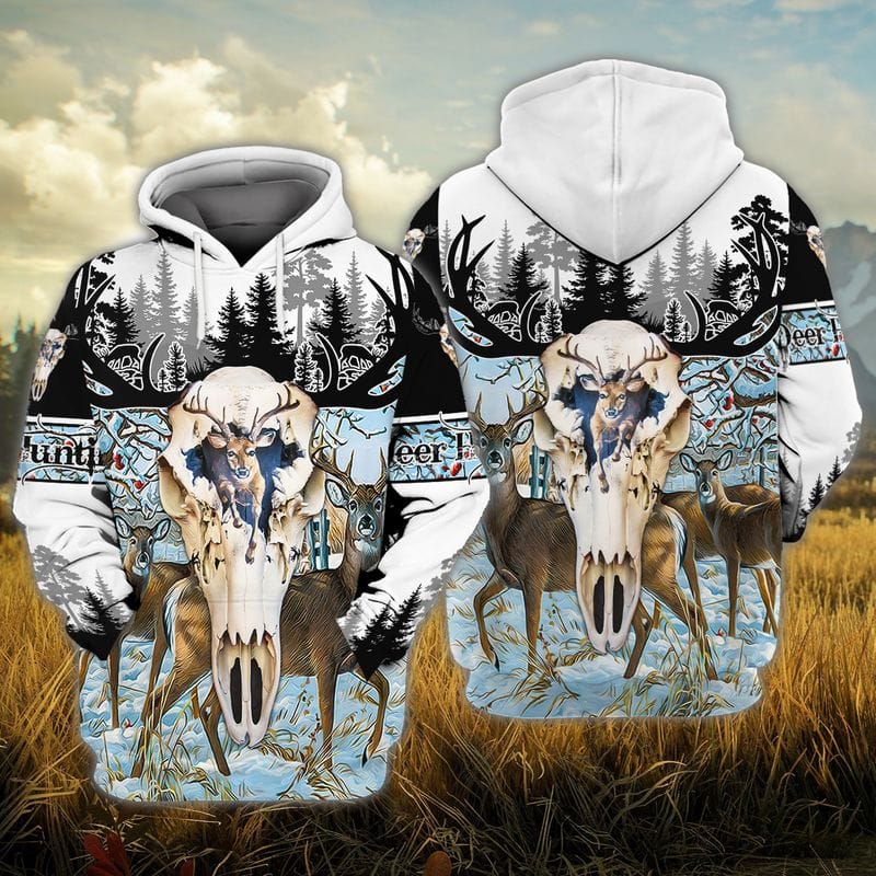 Deer Skull Hunting All Over Printed 3D Shirts