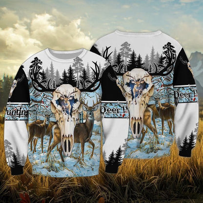 Deer Skull Hunting All Over Printed 3D Shirts