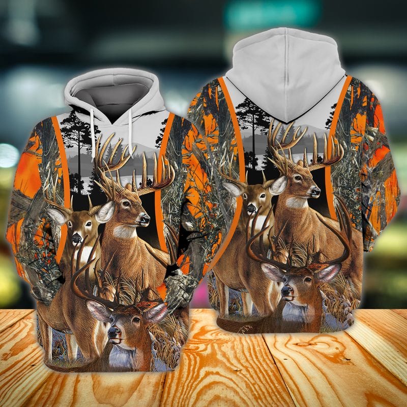  Three Deers Hunting All Over Printed 3D Shirts