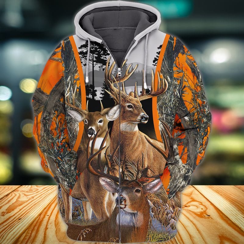 Three Deers Hunting All Over Printed 3D Shirts