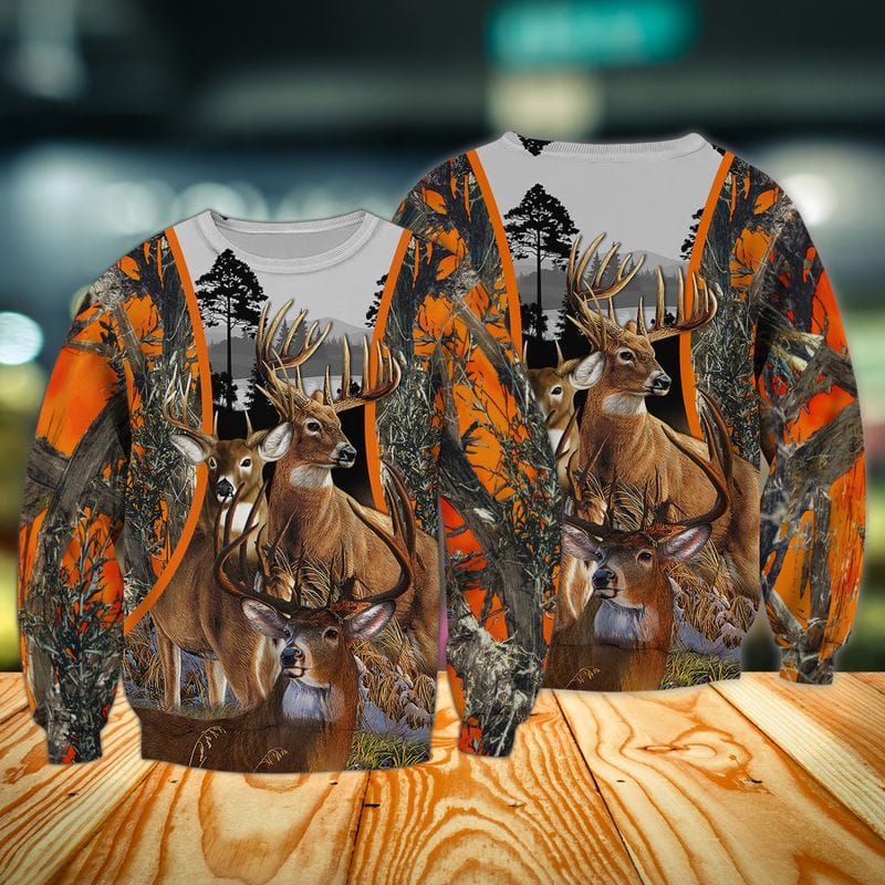 Three Deers Hunting All Over Printed 3D Shirts