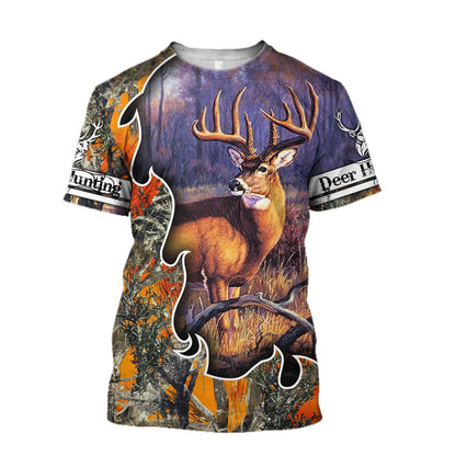 Deer Hunting Camo Pattern 3D All Over Printed Shirts Gift For Hunter