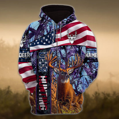 Personalized Eternity A Friend From The Past New Flag Deer Hunting Zipper Hoodies